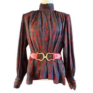Vintage 80’s Stuart Lang Paisley Blouse 12
